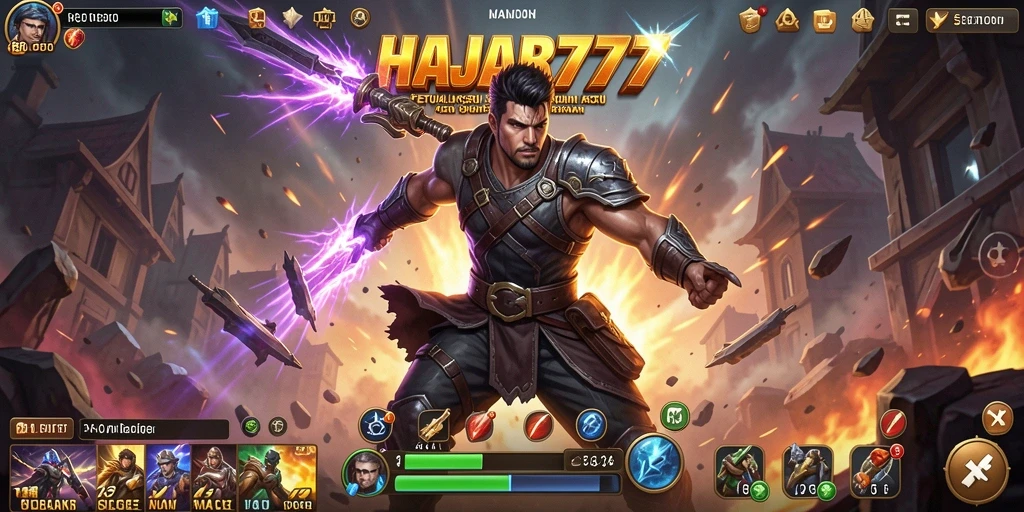 Tampilan gameplay seru dari HAJAR777 dengan aksi mendebarkan.