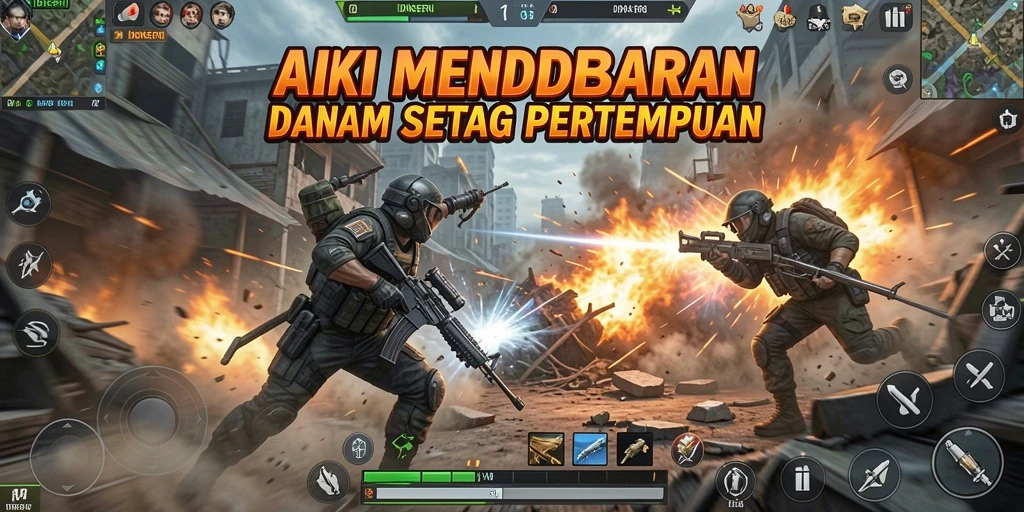 Screenshot gameplay <strong>IDNSERU</strong> menunjukkan aksi mendebarkan dalam pertempuran.
