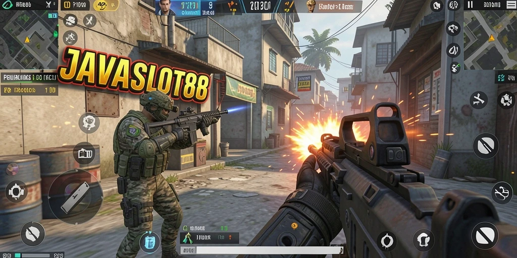 Gameplay JAVASLOT88 menunjukkan aksi menembak yang mendebarkan.