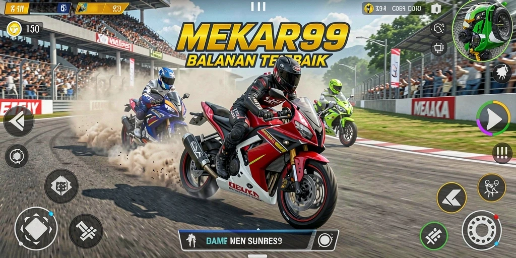 Gameplay seru dari balapan motor di MEKAR99.