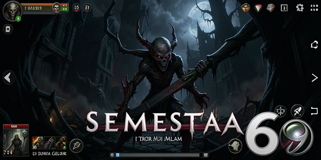 Screenshot gameplay menakutkan dari SEMESTA69 yang memperlihatkan suasana mencekam.