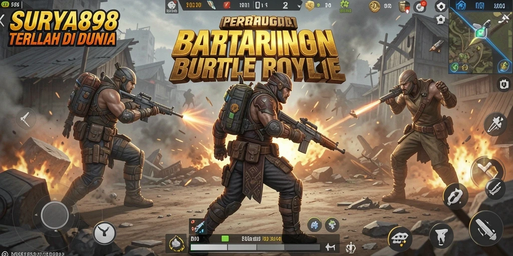 Screenshot gameplay SURYA898 yang menegangkan di arena Battle Royale.